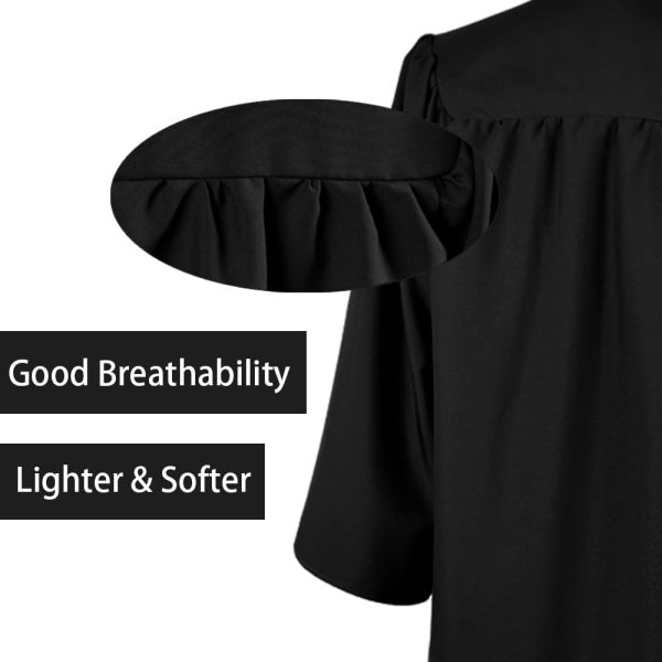 Graduation Gown Cap Set Black Matte Polyester High School-1