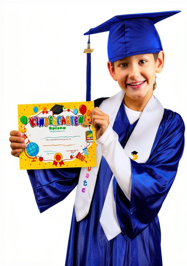 SOMSOC Kids Graduation Cap Gown Set 2026 Royal Blue-4