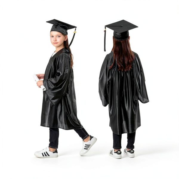 2025 Kindergarten Graduation Gown Set Boys Shiny Polyester-3