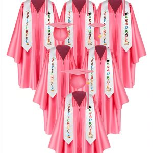 Cozypower Kids Graduation Set Pink Gown Cap Stole Diploma-0