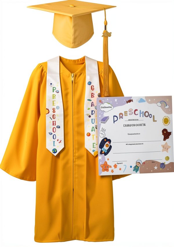 GraduatePro Preschool Cap Gown Set Polyester Breathable Kids-0