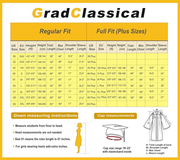 GradClassical Graduation Gown Set Breathable Polyester 2026-7