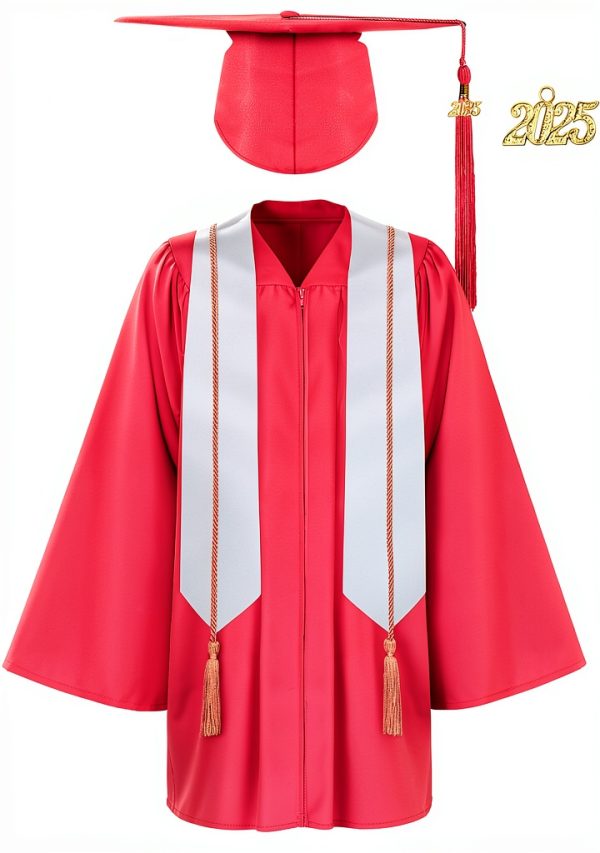 Graduation Gown Set Boys Matte Polyester Accessories 2025-5