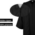 Graduation Gown Cap Set Black Matte Polyester High School-0