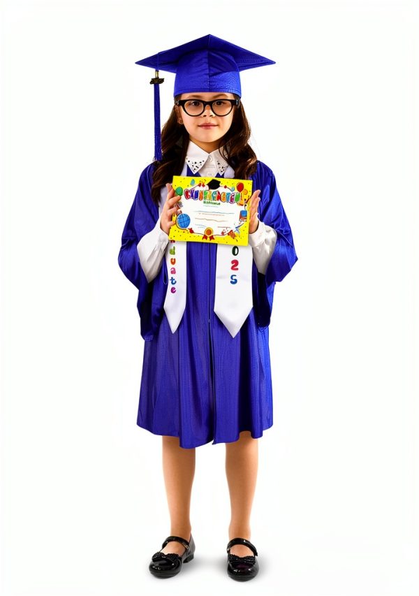 SOMSOC Kids Graduation Cap Gown Set 2026 Royal Blue-3