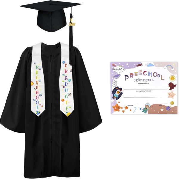 GraduatePro Preschool Graduation Gown Cap Stole Set-0