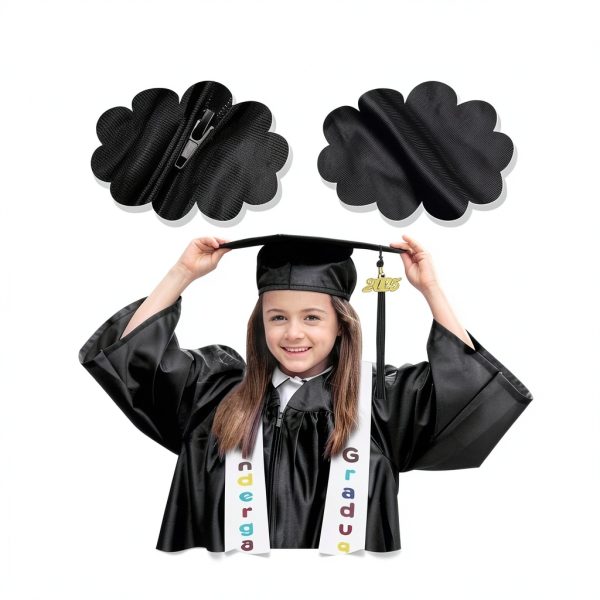 2025 Kindergarten Graduation Gown Set Boys Shiny Polyester-2