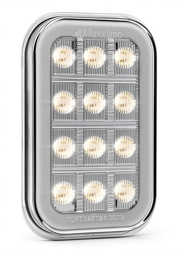 Maxxima 3x5 White Rectangular Backup Light with Red Tail Glow Edge-6