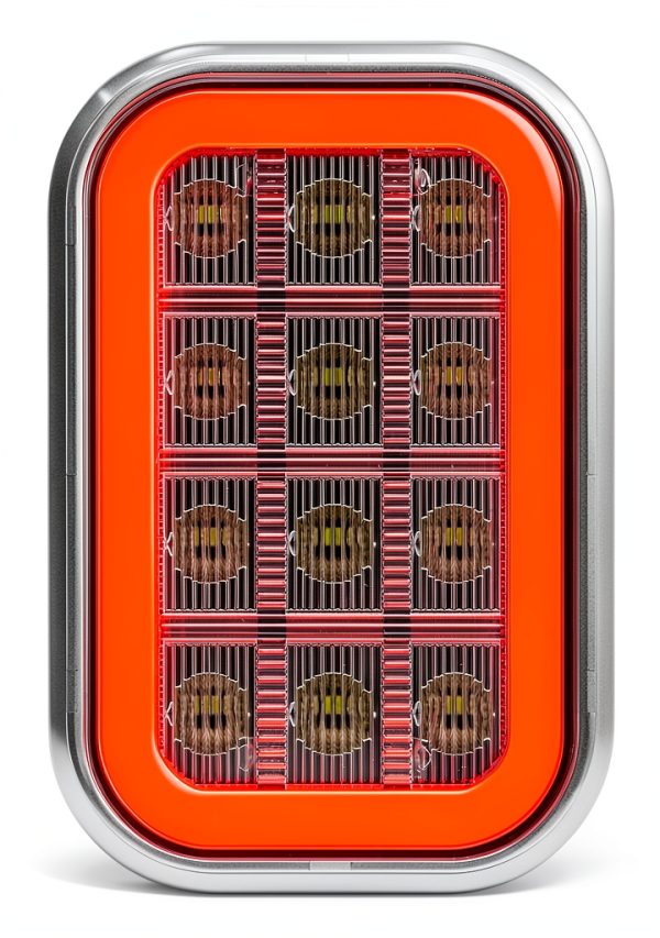 Maxxima 3x5 White Rectangular Backup Light with Red Tail Glow Edge-3