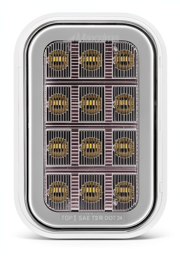 Maxxima 3x5 White Rectangular Backup Light with Red Tail Glow Edge-7