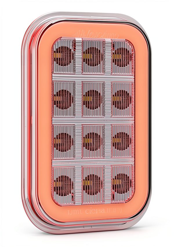 Maxxima 3x5 White Rectangular Backup Light with Red Tail Glow Edge-4