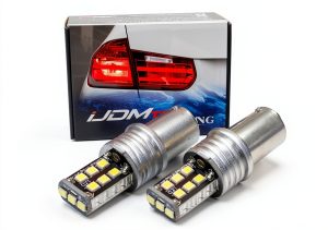 LED Rear Backup Light Bulb iJDMTOY P21W 7506 1156 S25 2 Pack White-0