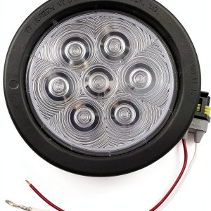 LED Back-Up Light Peterson Round Grommet-Mount Kit 4 Inch Clear Lens-0