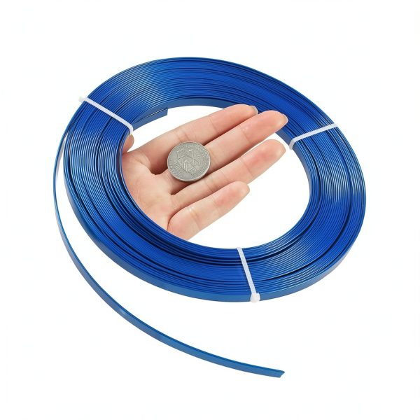 Flat Aluminum Wire 32.8ft Bendable Craft Wire 5mm Wide Royal Blue-1