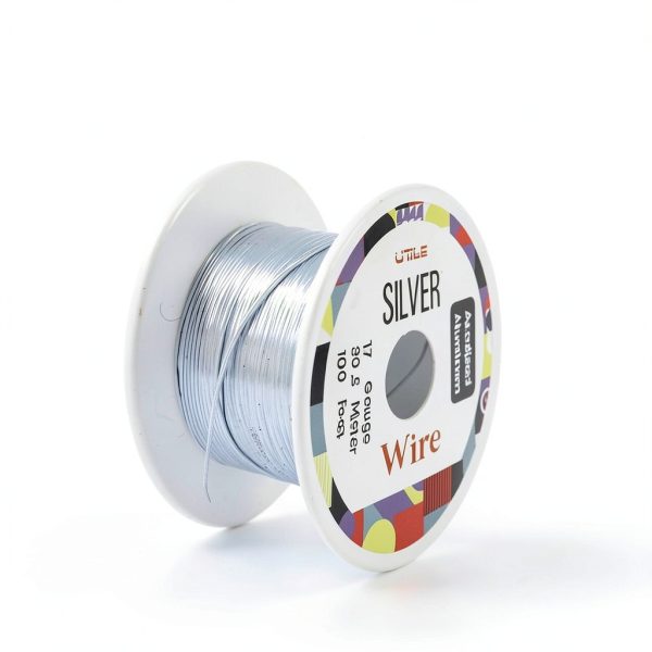 UTILE Armature Aluminum Wire 100ft 17 Gauge Silver Anodized Bendable-1