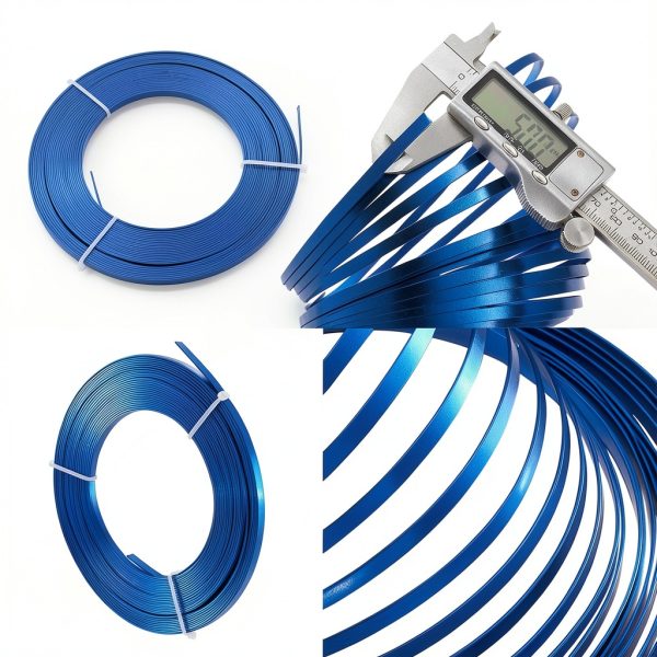Flat Aluminum Wire 32.8ft Bendable Craft Wire 5mm Wide Royal Blue-3