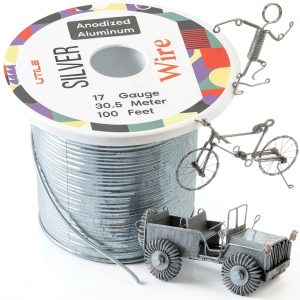 UTILE Armature Aluminum Wire 100ft 17 Gauge Silver Anodized Bendable-0